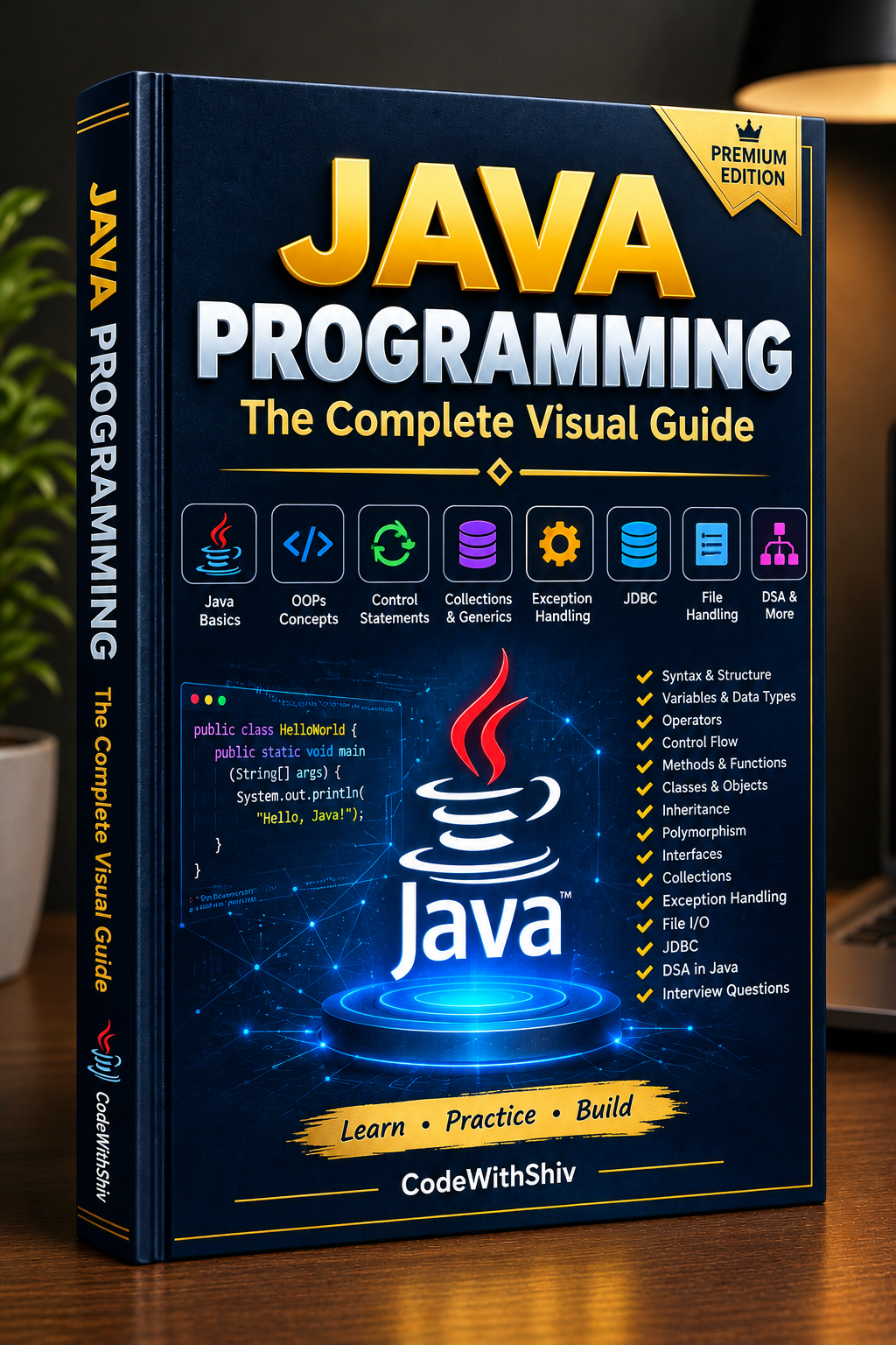 Java Programming — The Complete Visual Guide book cover by CodeWithShiv